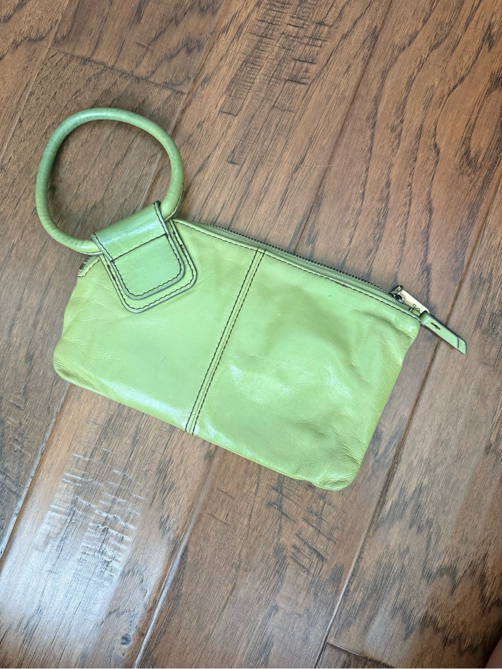 Hobo Green Leather Wristlet Clutch